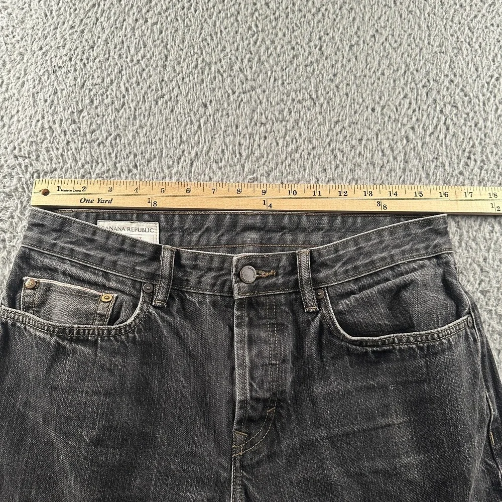 Banana Republic Selvedge Jeans Mens 32x30 Black Straight Kaihara Denim